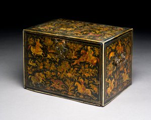 17世紀の貴族の狩猟を描いた書棚（漆木材）（詳細は119073を参照）