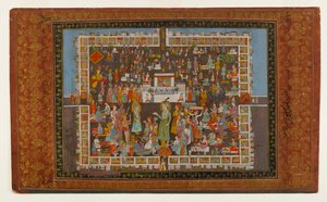 ユスフとズライカ、1875-1900（紙に不透明なトイレと金） 作： Indian School