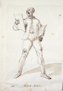 バラード歌手（紙にペンとインク 作： Inigo Jones