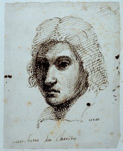 グエルチーノのドローイング（紙にペン・インク 作： Inigo Jones