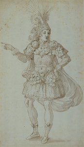 マスカーの衣装（紙にペンとインク 作： Inigo Jones