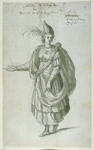エジプト王妃ベレニス（紙にペン、インク 作： Inigo Jones