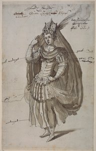 女王キャンディス 1609年頃 （紙にペン、インク 作： Inigo Jones