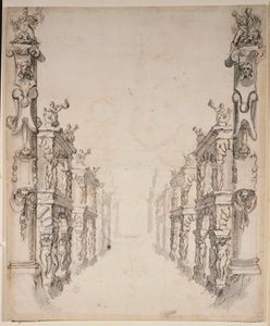オセアヌスの家」（紙にペンとインク 作： Inigo Jones