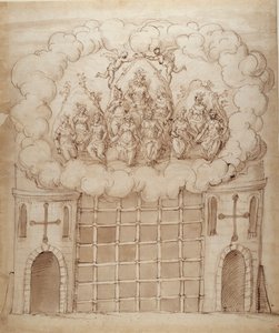 モーンの娘たちの解放」1611年頃（紙にペンとインク 作： Inigo Jones