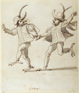 Two Lackeys（紙にペンとインク 作： Inigo Jones