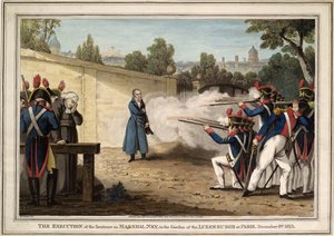 1815年12月7日、1816年12月7日、ミッシェルネイ元帥のリュクサンブール公園近くでの処刑 作： Innocent Louis Goubaud