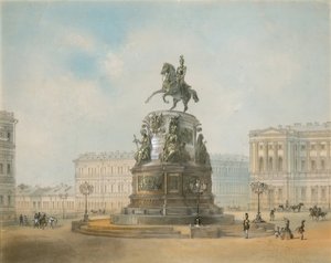 サンクトペテルブルクの聖イサアク広場にあるロシアのニコラス 1 世の騎馬像 作： Iosif Iosifovich Charlemagne