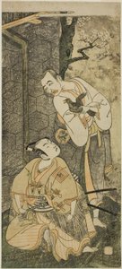 The Actors Nakamura Utaemon I as Seigen (right), and Ichikawa Komazo II as Shimizu Tonoinosuke Kiyoharu (left), in the Play Soga Moyo Aigo no Wakamatsu, Performed at the Nakamura Theater in the Third Month, 1769 作： Ippitsusai Bunchō