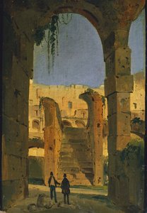 ローマ遺跡（油彩・キャンバス） 作： Ippolito Caffi