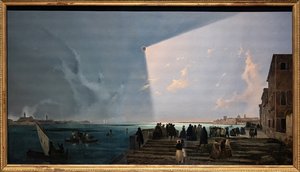 フォンダメンタ ヌオーヴェでの日食 作： Ippolito Caffi