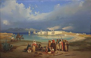 スエズ地峡、1845年頃 作： Ippolito Caffi
