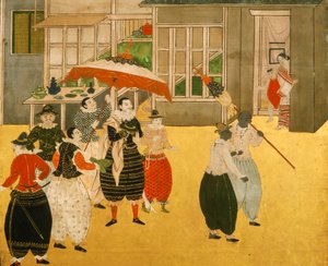 桃山時代のポルトガル商人の来日を描いた南蛮屏風（2005年）（写真）。 作： Ira Block