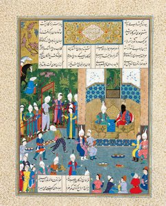 Kay Khusraw祖父、Kay Kaus、イラン国王の歓迎