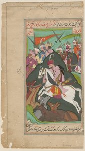 ペルシャ貴族狩猟、c。 1650 作： Iranian Master