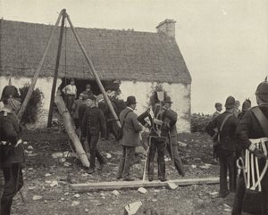 立ち退きシーン（モノクロ写真 作： Irish Photographer