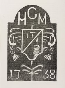 1738年付けのフリーメーソンのシンボルを描いた礎石をこする 作： Irish School