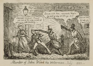 水夫ジョン・ウッド殺害事件、1833年7月（エングレーヴィング） 作： Isaac (after) Cruikshank