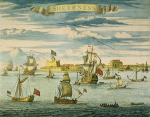 ケント州シアーネス、ヨハネス・キップ（1652-1722）版（手彩色エングレーヴィング） 作： Isaac (after) Sailmaker