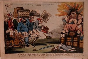 自由と平等の天才に捧げる平和への祈り 作： Isaac Cruikshank