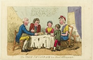 アイルランドの詩人は、小遣いに猶予を与えます! 作： Isaac Cruikshank