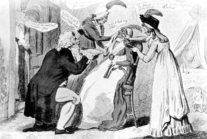 ブラックムーアを洗う、1795。 作： Isaac Cruikshank