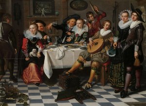 メリーカンパニー、1629年 作： Isaac Elias