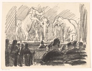 ステージでのゾウのパフォーマンス 作： Isaac Israels