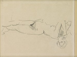 リクライニング女性ヌード 作： Isaac Israels