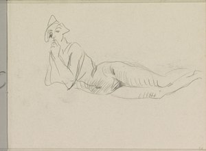 リクライニング女性ヌード 作： Isaac Israels