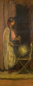 エジプトのドラマーガール（キャンバスに油彩） 作： Isaac Israels