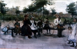 ザ・パーク・ベンチ、アムステルダム 作： Isaac Israels