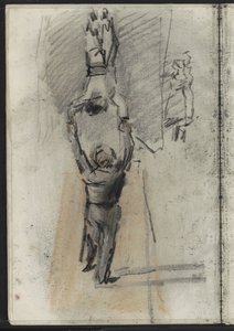 2 人のアクロバット、おそらくステージ上 作： Isaac Israels