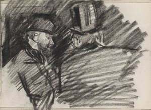 帽子をかぶった二人の男 作： Isaac Israels