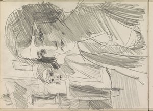 おそらくテラスで、テーブルで 2 人の女性 作： Isaac Israels