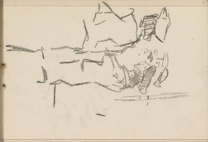 ヘッドギアを付けた 4 人の人物、横顔 作： Isaac Israels