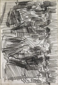 路上の女性と男性 作： Isaac Israels