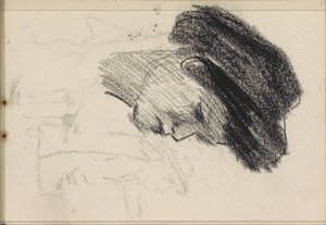 女性の頭、横顔 作： Isaac Israels