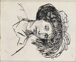 帽子をかぶった女性の頭 作： Isaac Israels