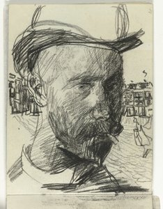 アイザック イスラエル人の自画像、喫煙 作： Isaac Israels