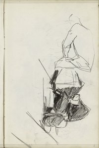 座っている男と座っている女の子 作： Isaac Israels