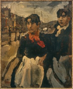Lijnbaansgrachtの2人の女の子 作： Isaac Israels