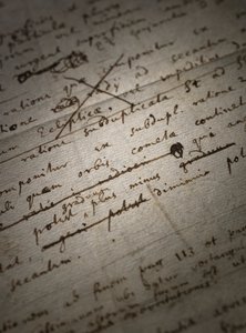 Principia Mathematica の 2 ページの改訂版 作： Isaac Newton