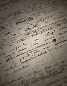 Principia Mathematica の 2 ページの改訂版 作： Isaac Newton