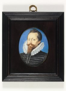 ウィンブルドン子爵エドワード・セシルと思われる紳士（水彩・ベラム