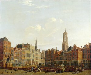 周囲にあるユトレヒト市庁舎橋、1779 作： Isaac Ouwater