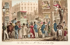 イギリスのスパイ、パブからの偉大な俳優、または彼のすべての栄光の中でパンチ氏。 1824（手塗りの彫刻） 作： Isaac Robert Cruikshank
