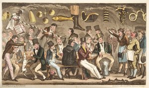 1824年にロンドンで出版されたThe English SpyのOppidans Museum、またはクリストファーのイートン裁判所