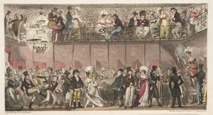ロイヤルサルーン、ピカデリー、またはオペラの後の時間、1824年に発行されたイングリッシュスパイからの時間（手彩色の彫刻）
