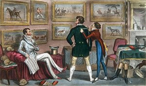 井戸端会議の練習をするジェリー（ピアース・イーガン著「Life in London」より 作： Isaac Robert and George Cruikshank